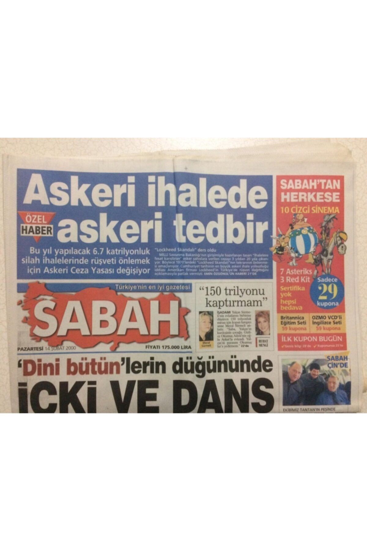 Gökçe Koleksiyon Sabah Gazetesi 14 Şubat 2000 - Kaddafi Kıl Payı Kurtuldu,konvoyu Havaya Uçtu Gz27425