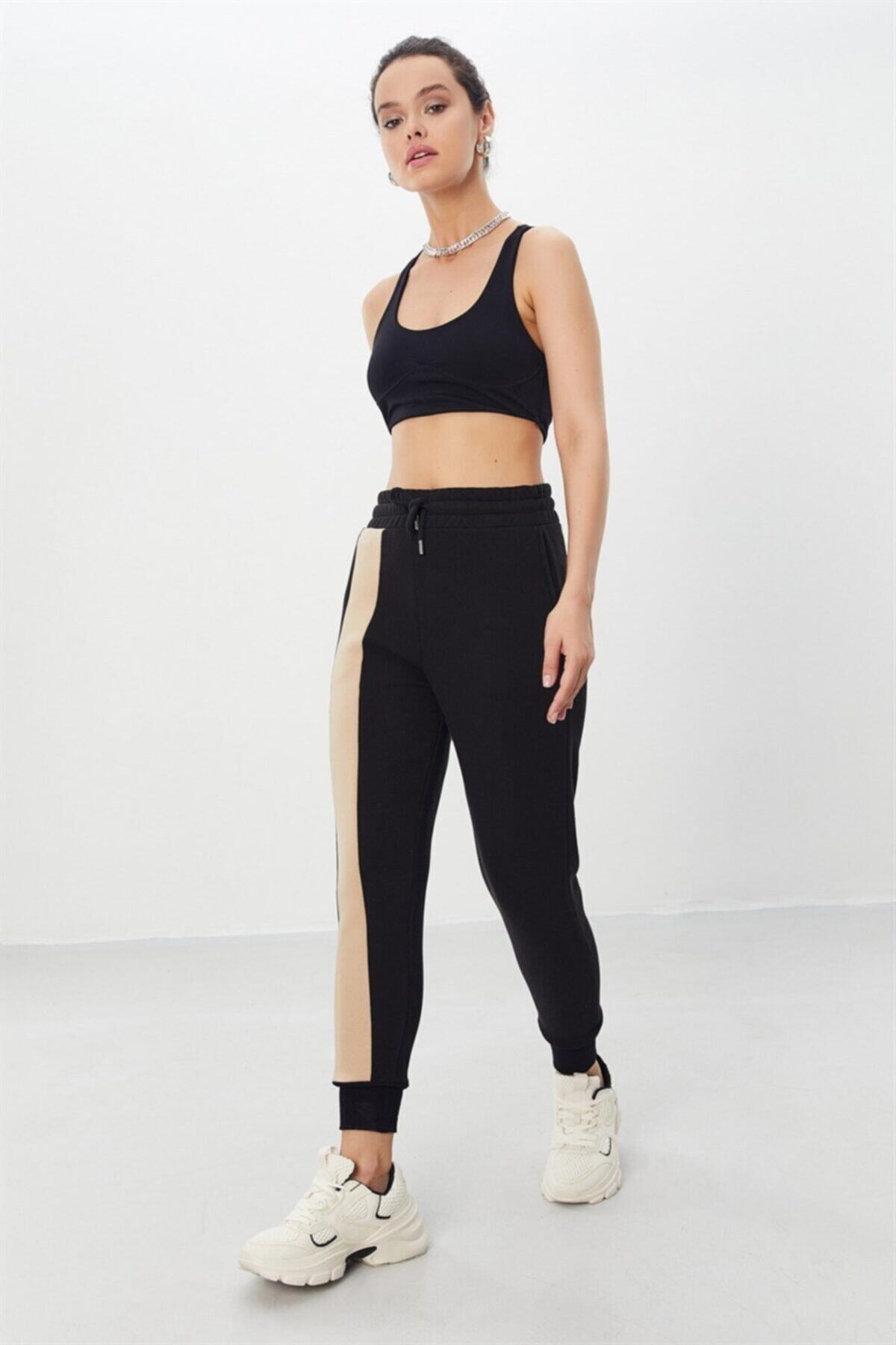 nalu Siyah Color Block Jogger