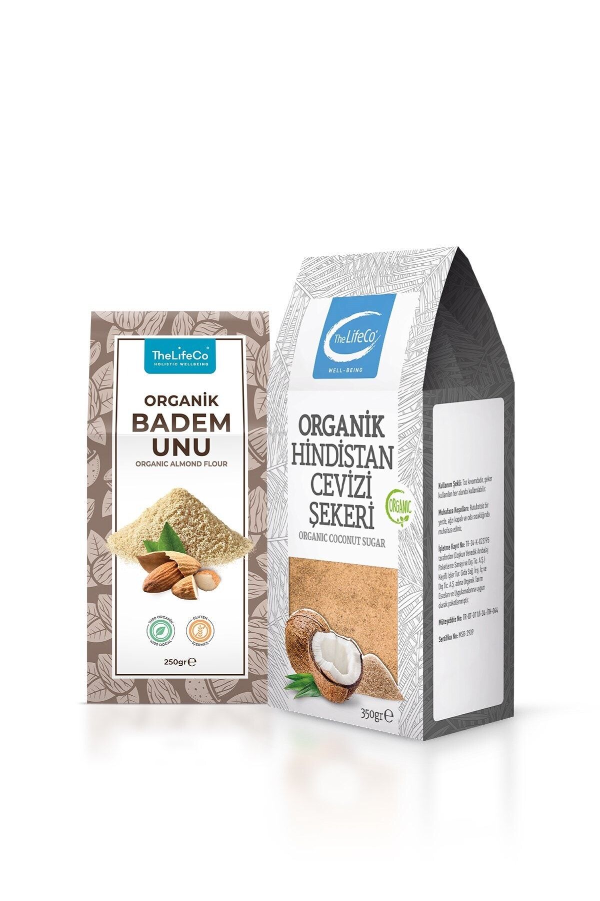 TheLifeCo Organik Badem Unu 250 gr+  Organik Hindistan Cevizi Şekeri 300 gr