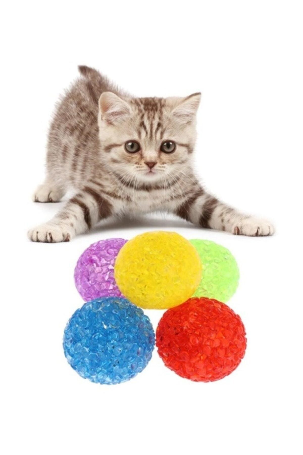 Eastland Kedi Oyuncağı Zilli Plastik Top 4 Cm Çeşitli Renklerde 4'lü Set