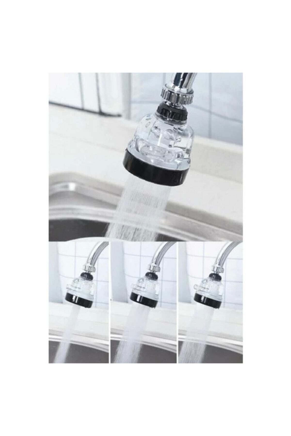 AQUA COOL Şeffaf Tasarruflu Oynar Başlık Tazyikli Eviye Musluk Spiral Batarya Ucu 3 Fonksiyonlu Musluk Başlığı