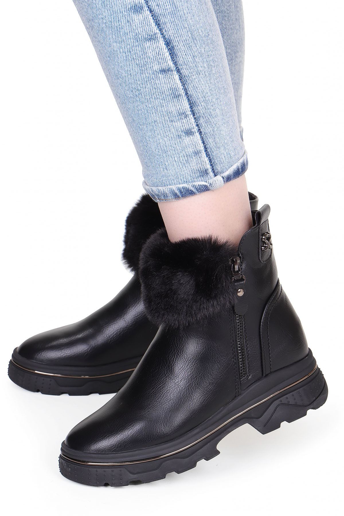 Vojo Ss Guja Fashion Içi Kürklü Fermuarlı Kadın Bot