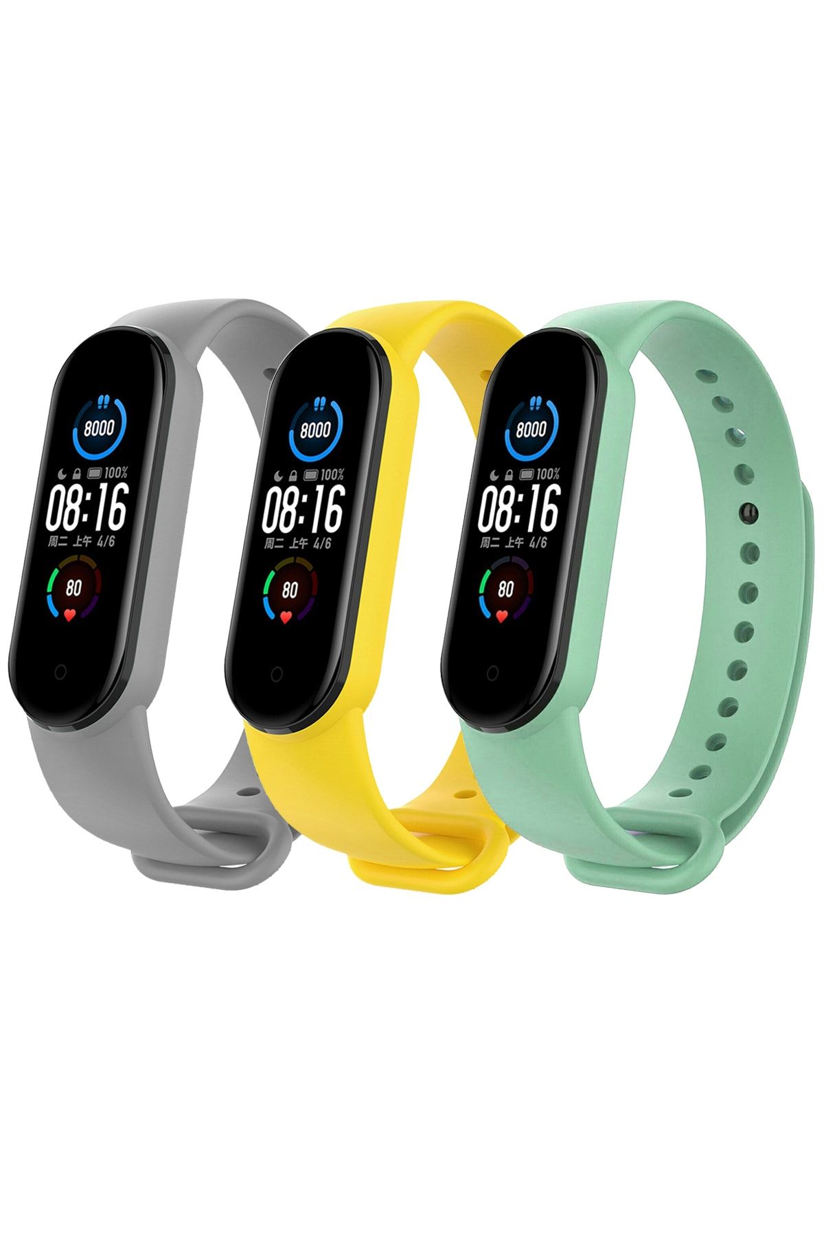 PUFWİN Xiaomi Mi Band 5 ve  6 Uyumlu Kordon Seti 3lü