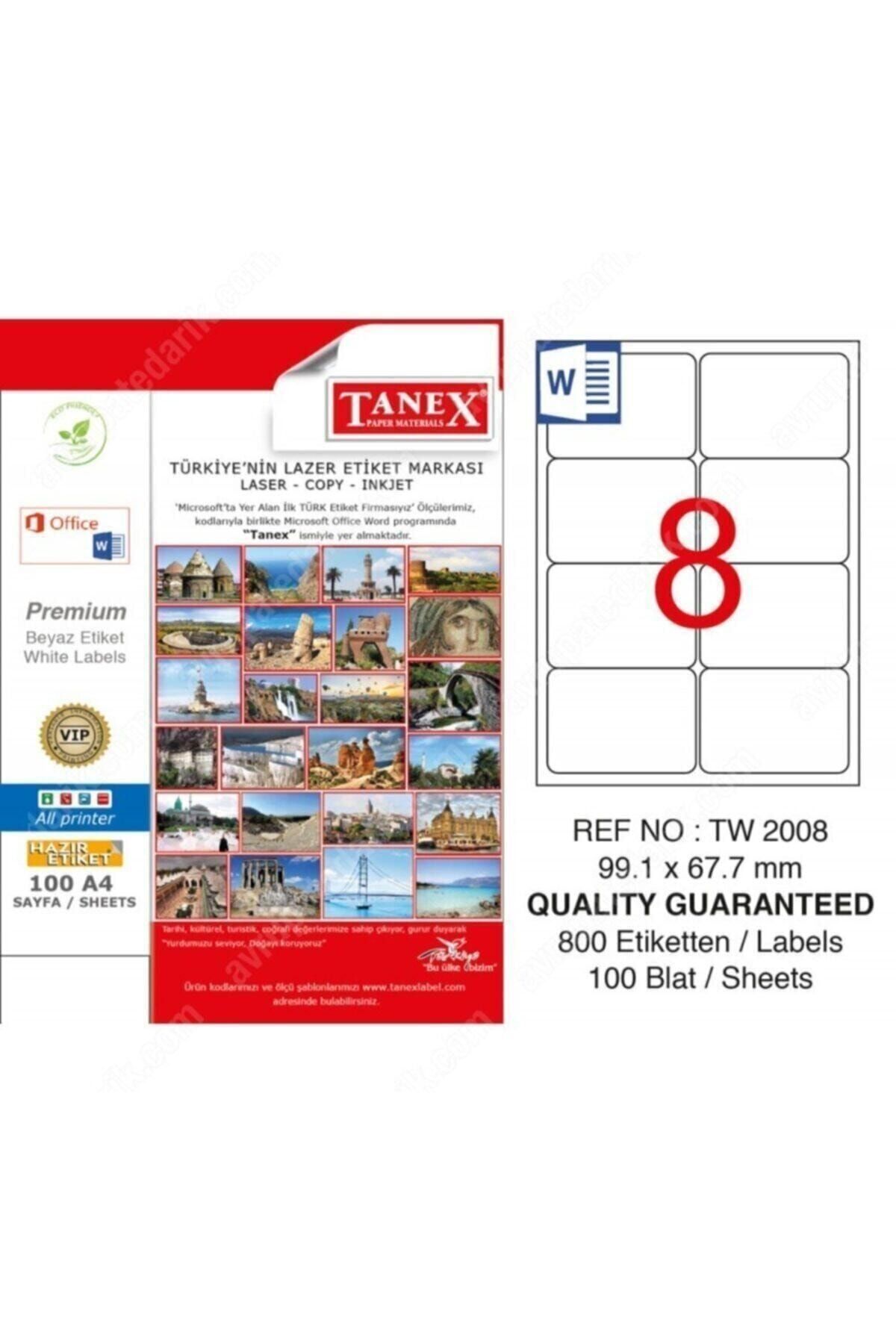 Tanex Tw-2008 99,1x67,7 Mm 100 Adet Lazer Etiket