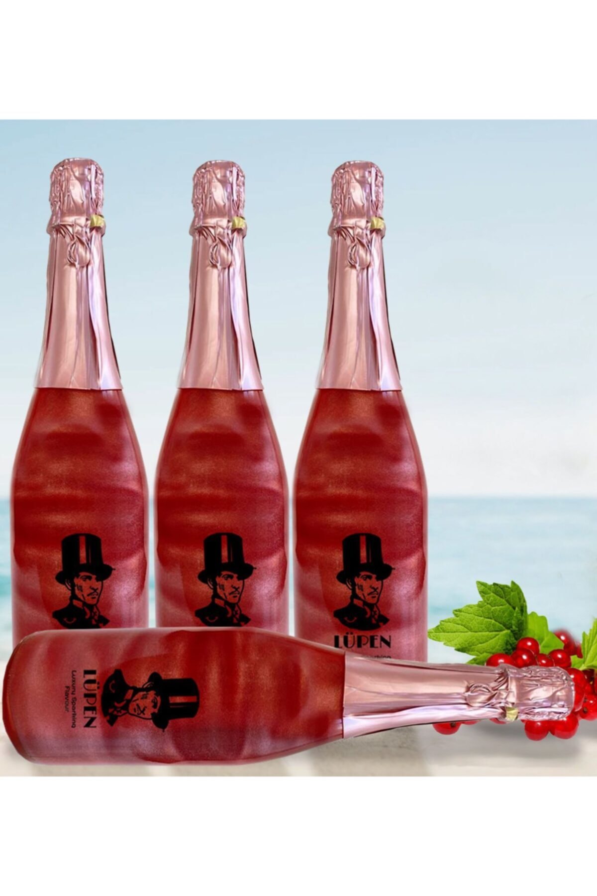 Lüpen Simli Lux Frenk Üzümü Aromalı Gazlı İçecek 4 Adet
