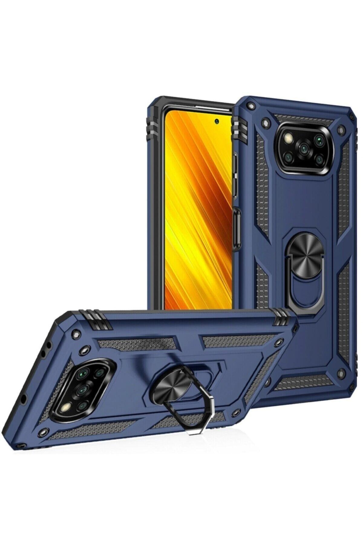 AQUA AKSESUAR Xiaomi Poco X3 Uyumlu Nfc Kılıf Zırhlı Standlı Mıknatıslı Lüx Kapak