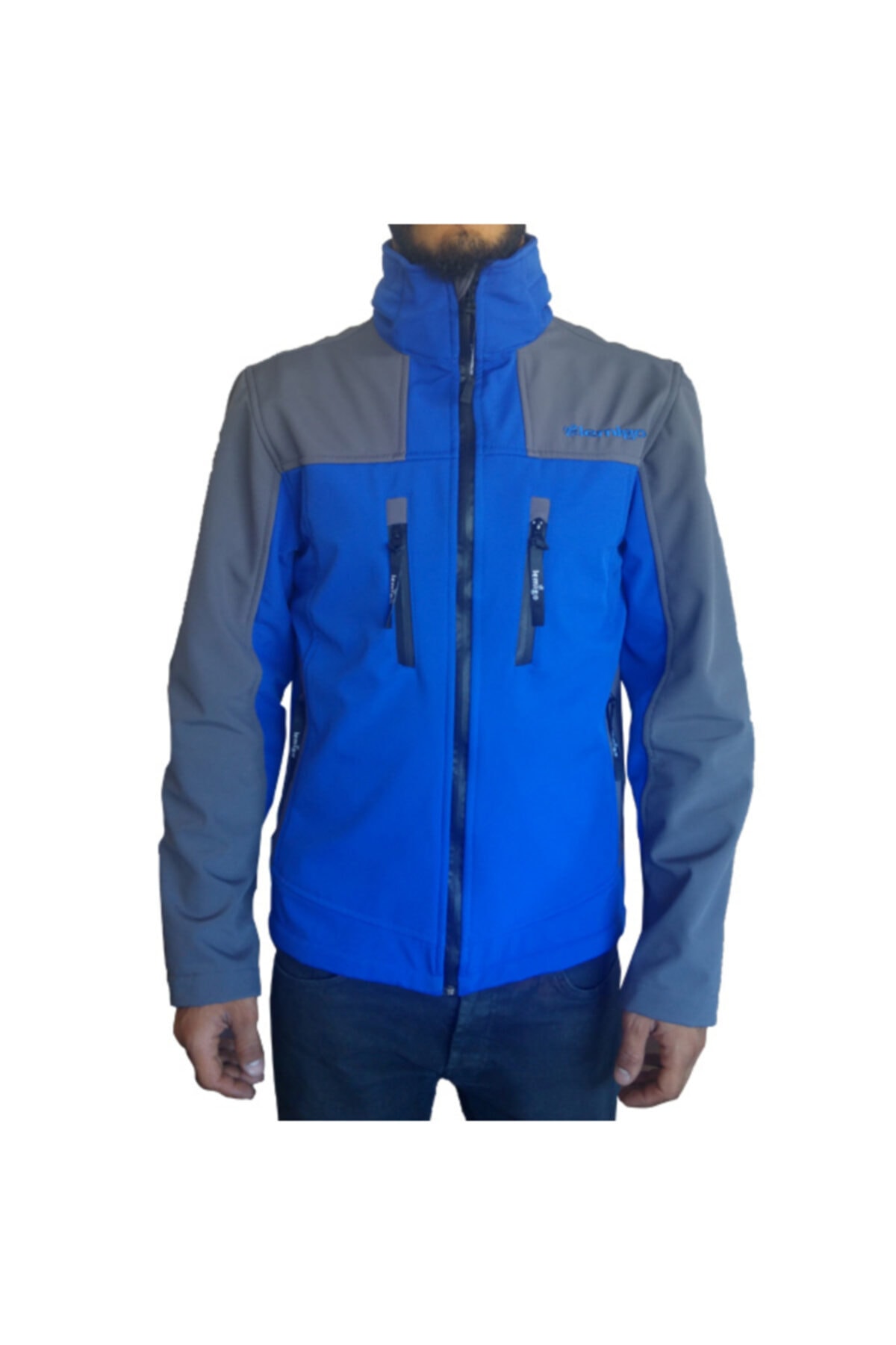 e life tasarım Softshell Mont Mavi-Gri L