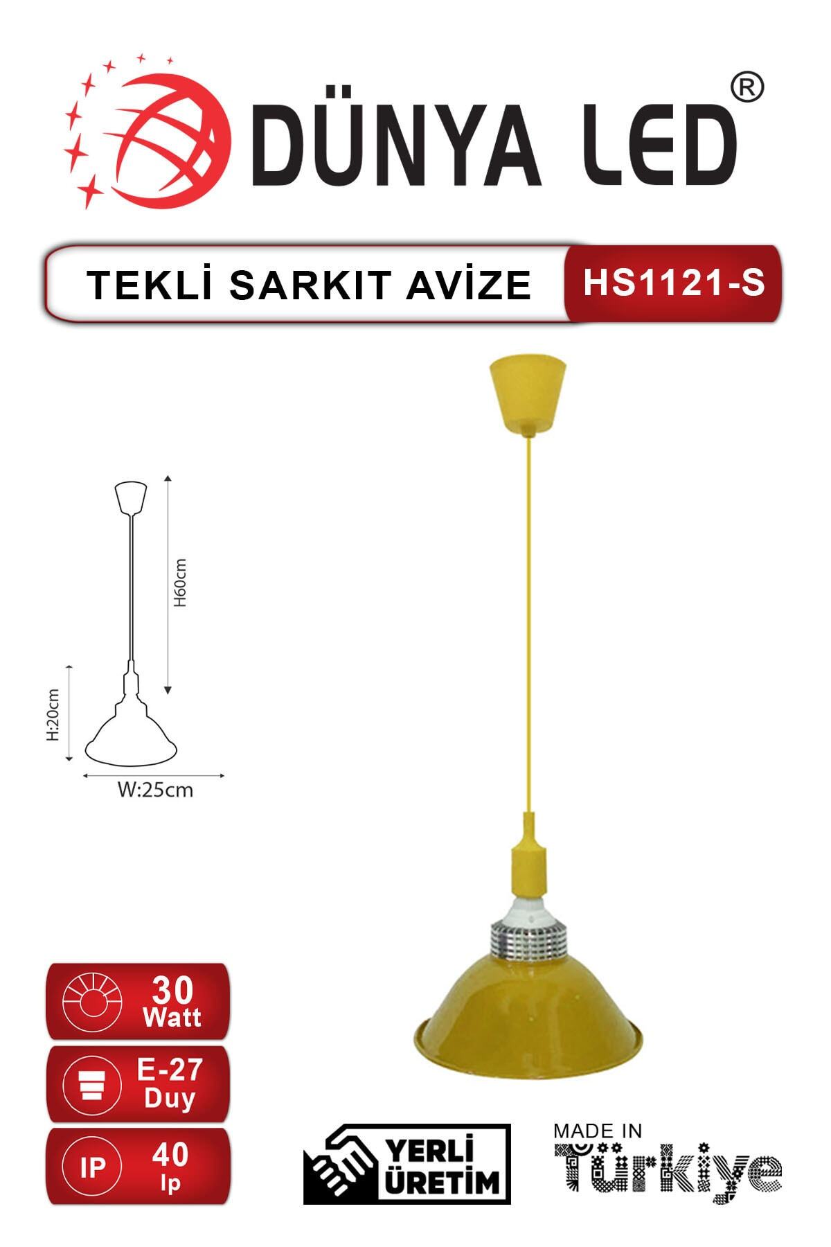 DÜNYA LED Hs.1121-s Sarkıt Avize Sarı Salon Cafe Hol Ofis Aydınlatması