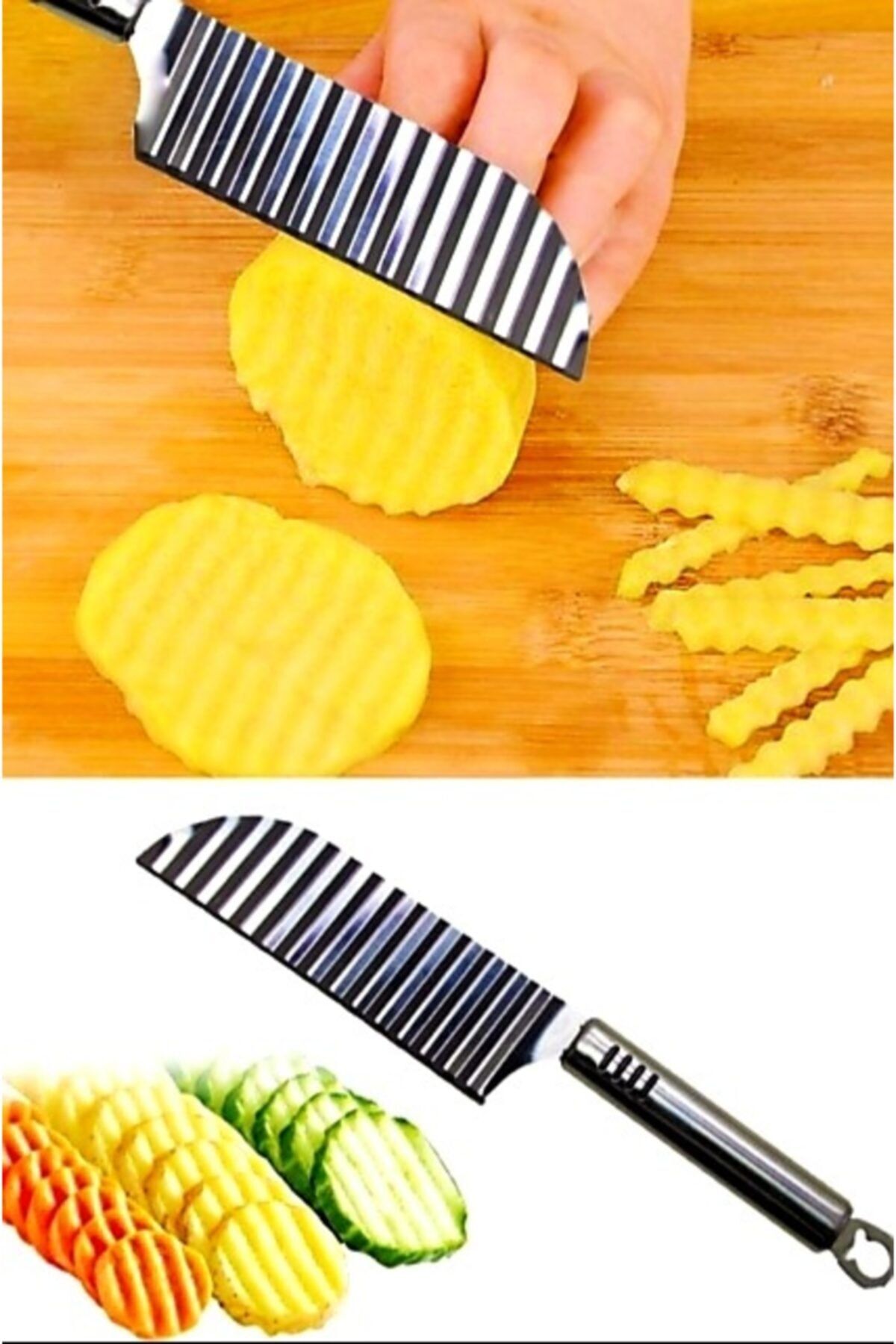 Kitchen Pembelia Şekilli Patates Kesici Bıçak&sebze Zigzag Kesme Kesici