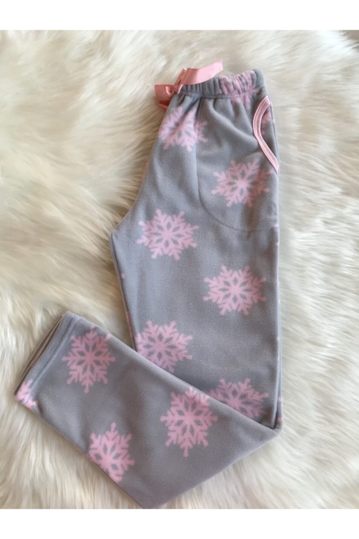 lindros Kadın Polar Kalın Cepli Pijama Alt