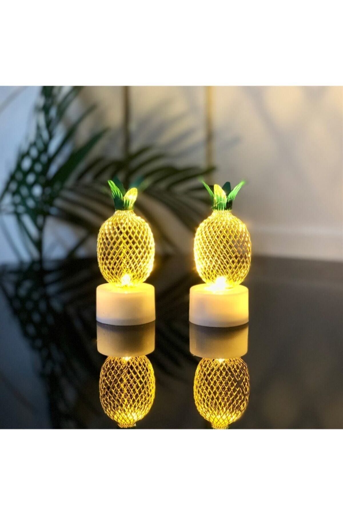 MARKET OF UNİVERSE Ikili Mini Ananas Led Gece Lambası
