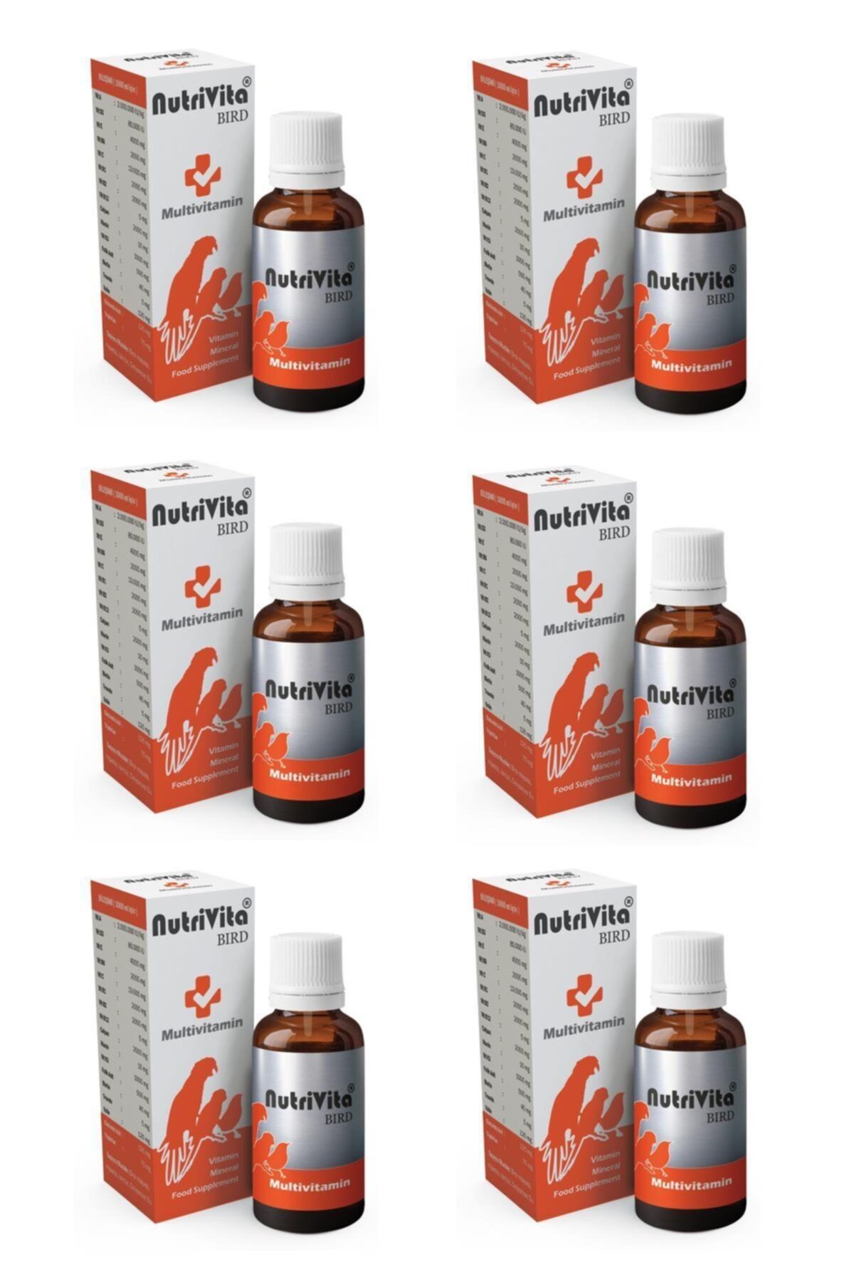 NutriVita Bird Multivitamin Kuş Vitamini 30 Cc X 6 Adet