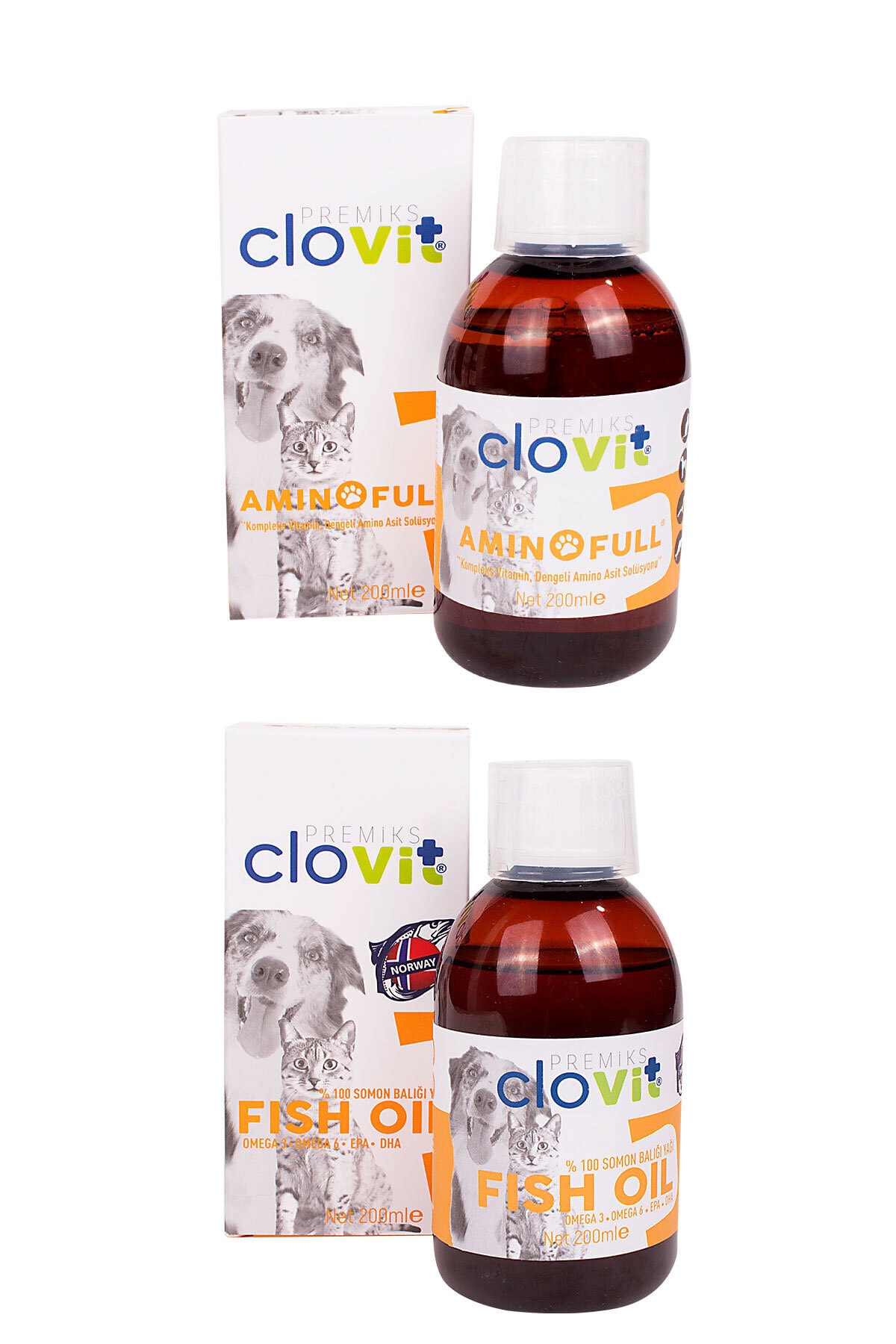 Clovit Cat Aminofull + Cat Somon Balık Yağı Avantajlı 2'li Set 8680434202670