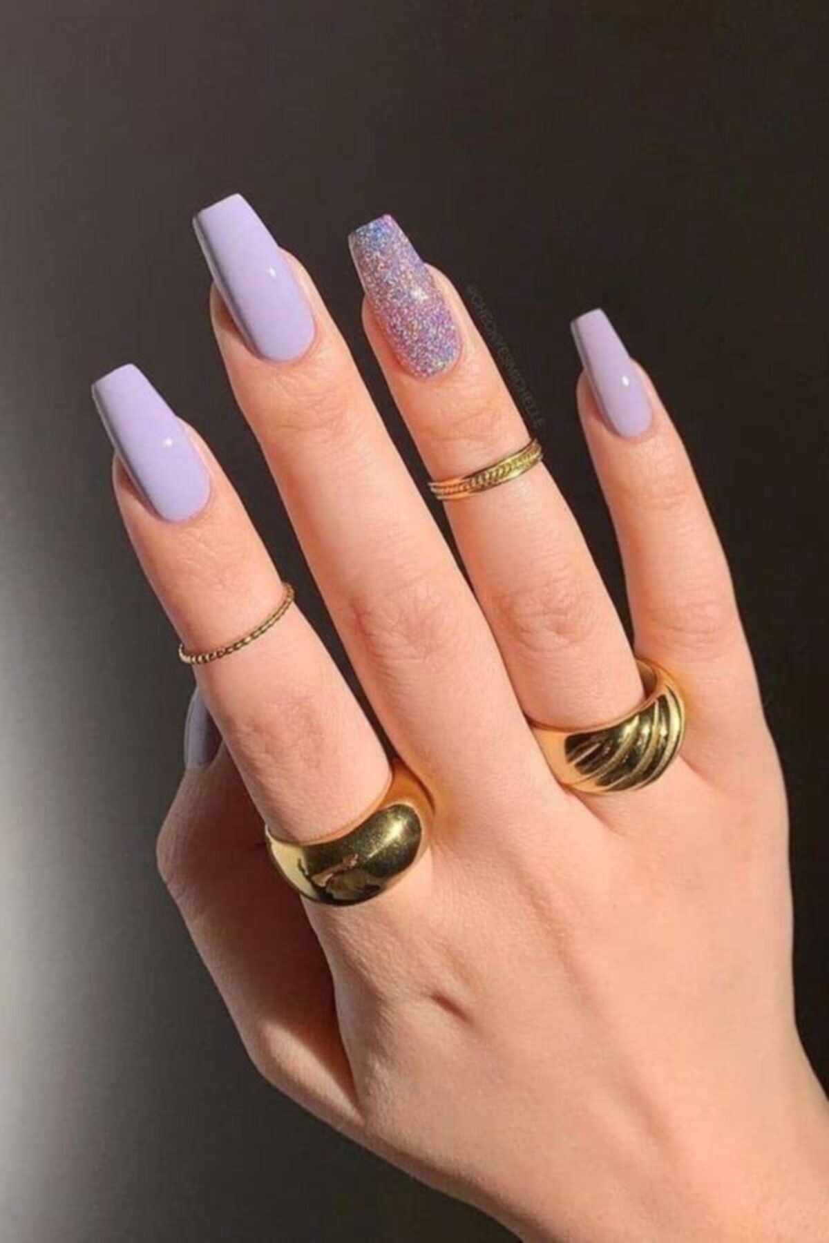 SMYRNASTUDİO Lilac Shimmer Takma Tırnak