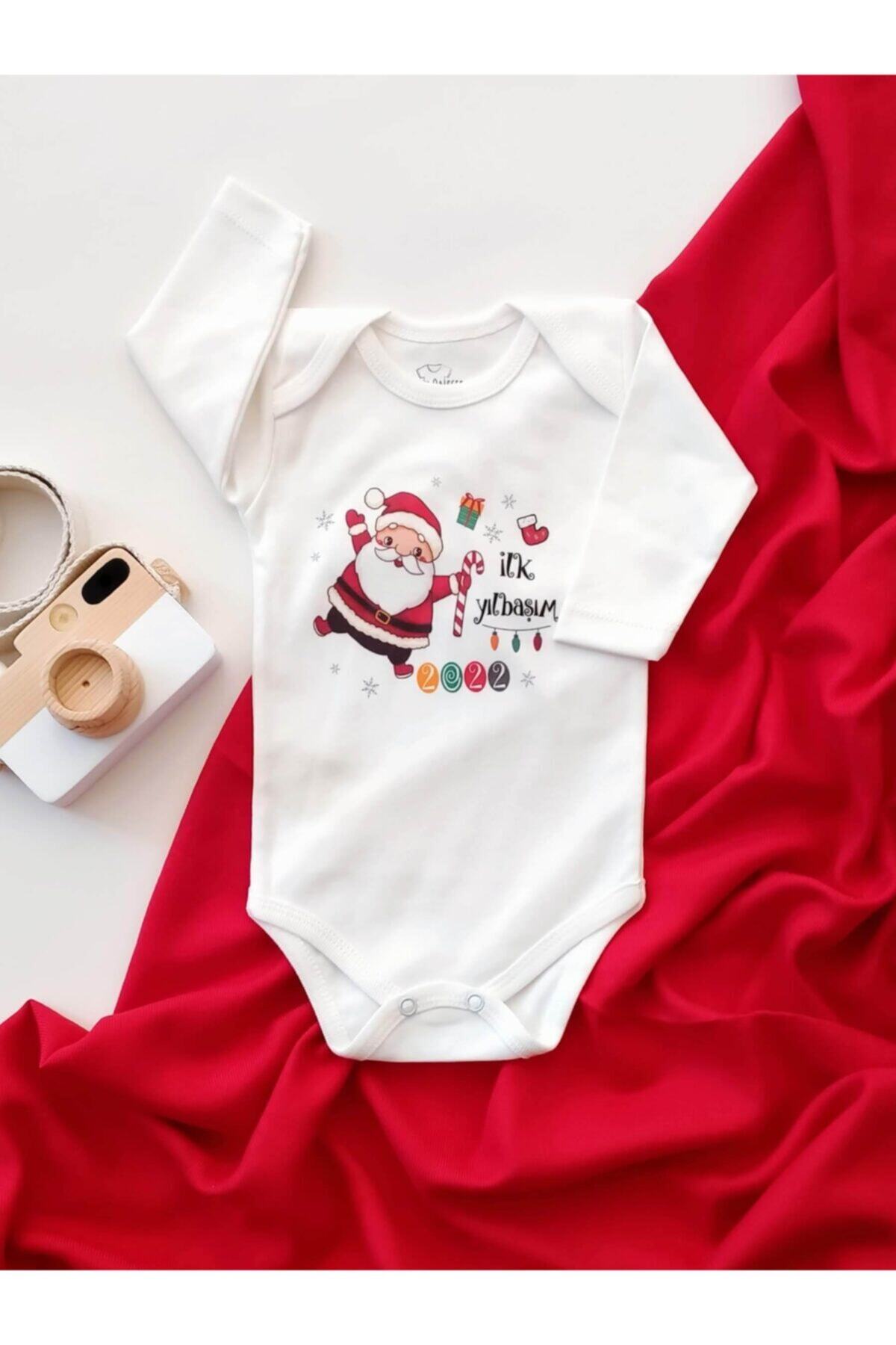Happy Onesie Co Ilk Yılbaşım 2022 Uzun Kol Organik Baskı Bebek Body