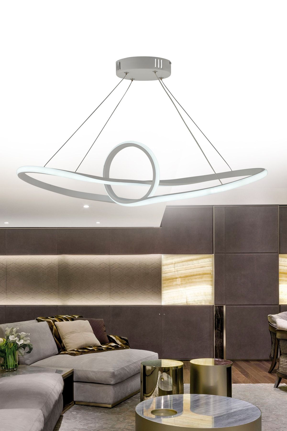 ESSLİGHT Esma Beyaz Modern Ledli Avize