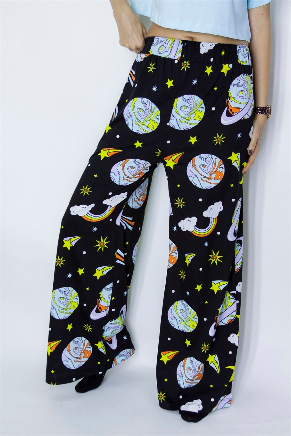 Reaera Gezegen Desenli Bol Pijama Altı