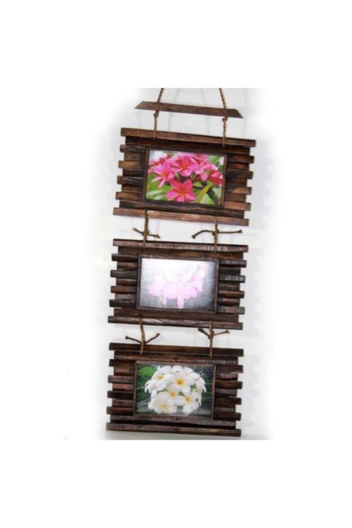 MESHUR STORE 3lü Tik Ağacı Çerçeve 65 Cm Dekoratif Hediyelik