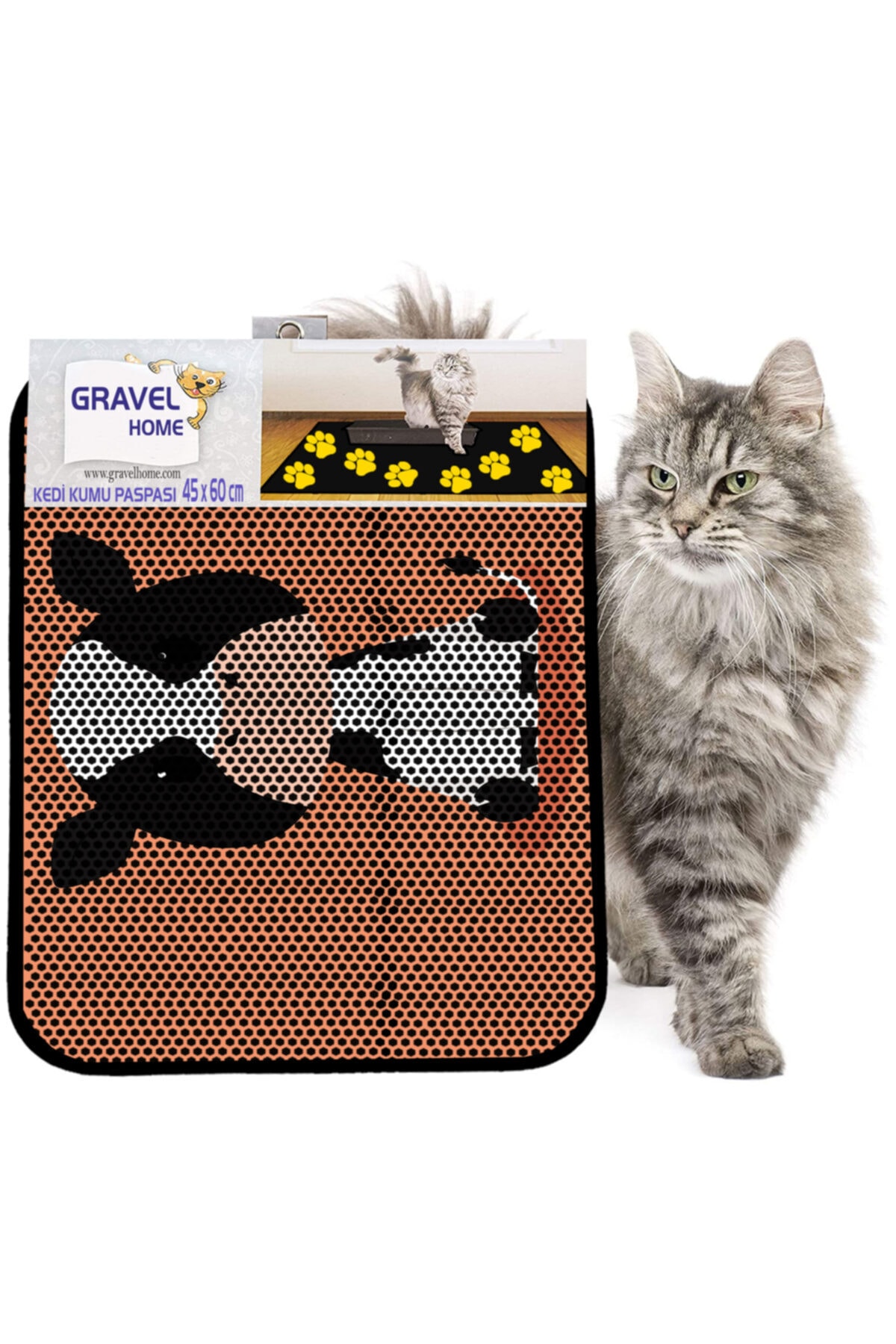 Gravel Kedi Kumu Paspası Yeni Sezon 45 X 60 cm Nrszn0076