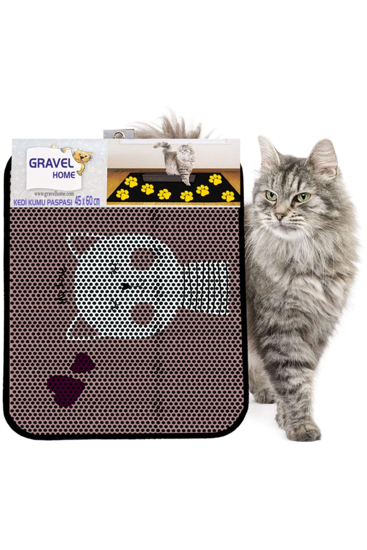 Gravel Kedi Kumu Paspası Yeni Sezon 45 X 60 Cm Nrszn0028