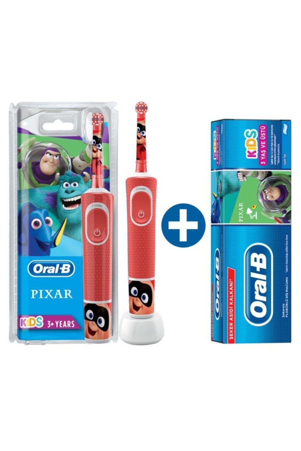 OralB D100 Çocuklar Için Şarj Edilebilir Diş Fırçası Pixar+ Pixar Diş Macunu 75 Ml
