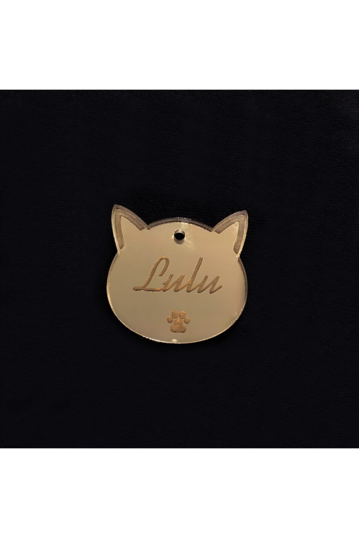 lazeranka Gümüş Kedi Künye Isimlik Pleksi 2 Adet 3x3 Cm