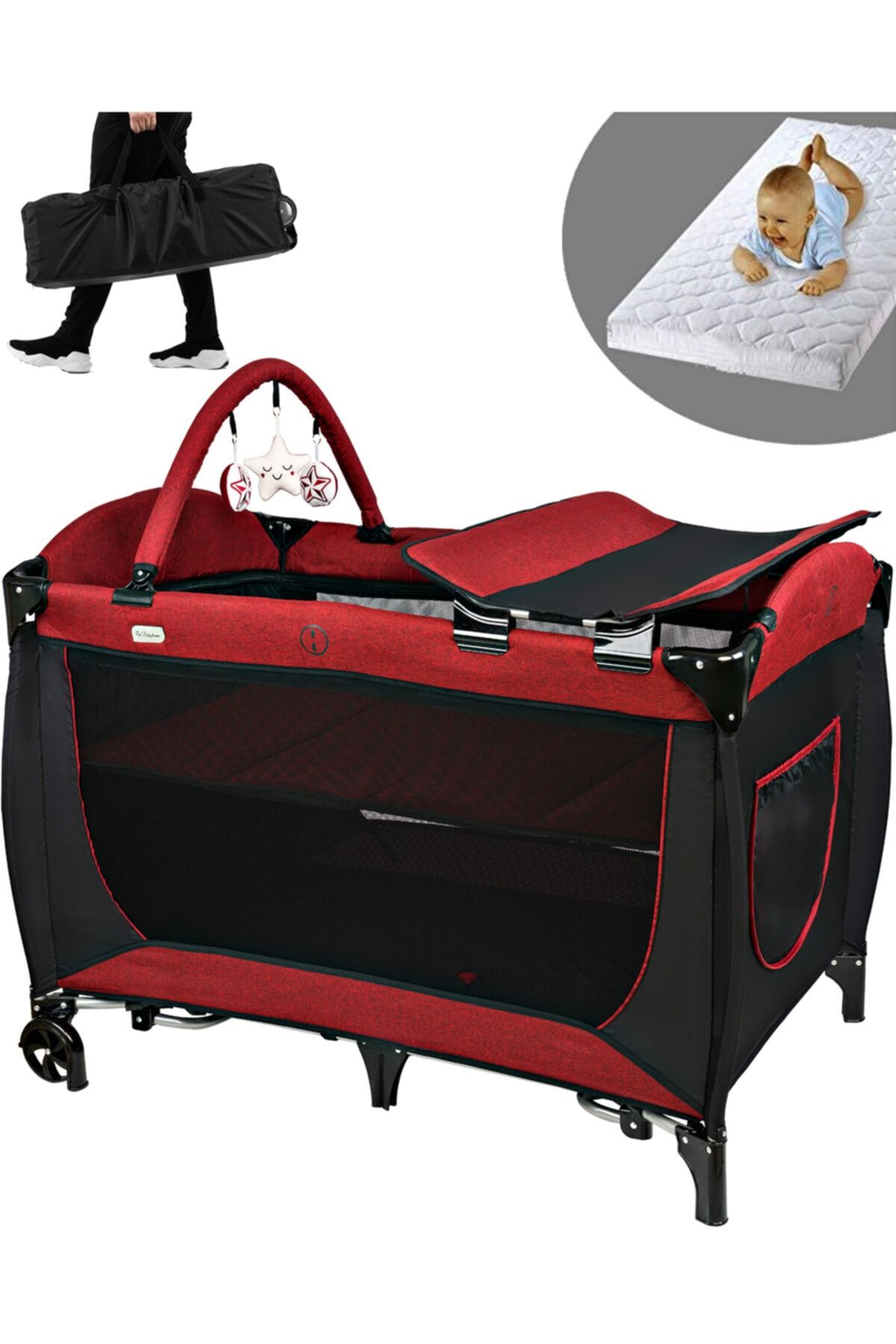 Baby Home 560 Golite 70x110 Bebek Oyun Parkı Yatak Sepet Beşik Sünger Yatak Hediye