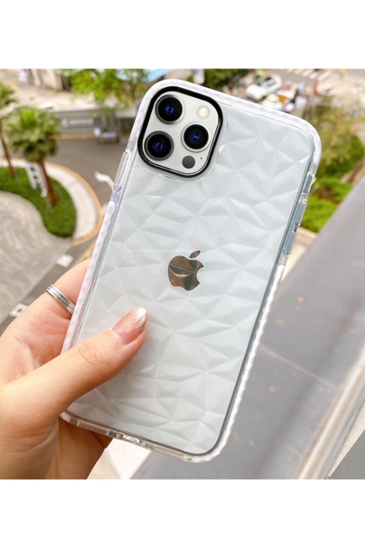 mooodcase Iphone 12 Pro Max White Diamond Premium Silikonlu Telefon Kılıfı