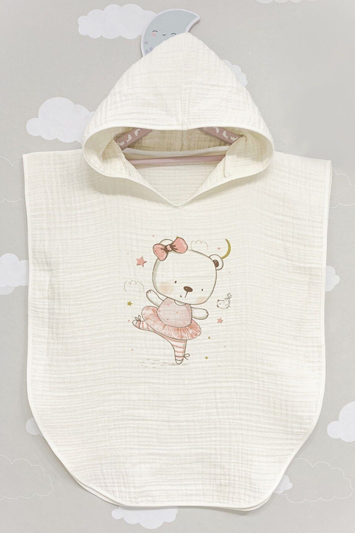 BabyLimon Hello Kitty 4 Kat Müslin Kapüşonlu Panço - For Baby Serisi