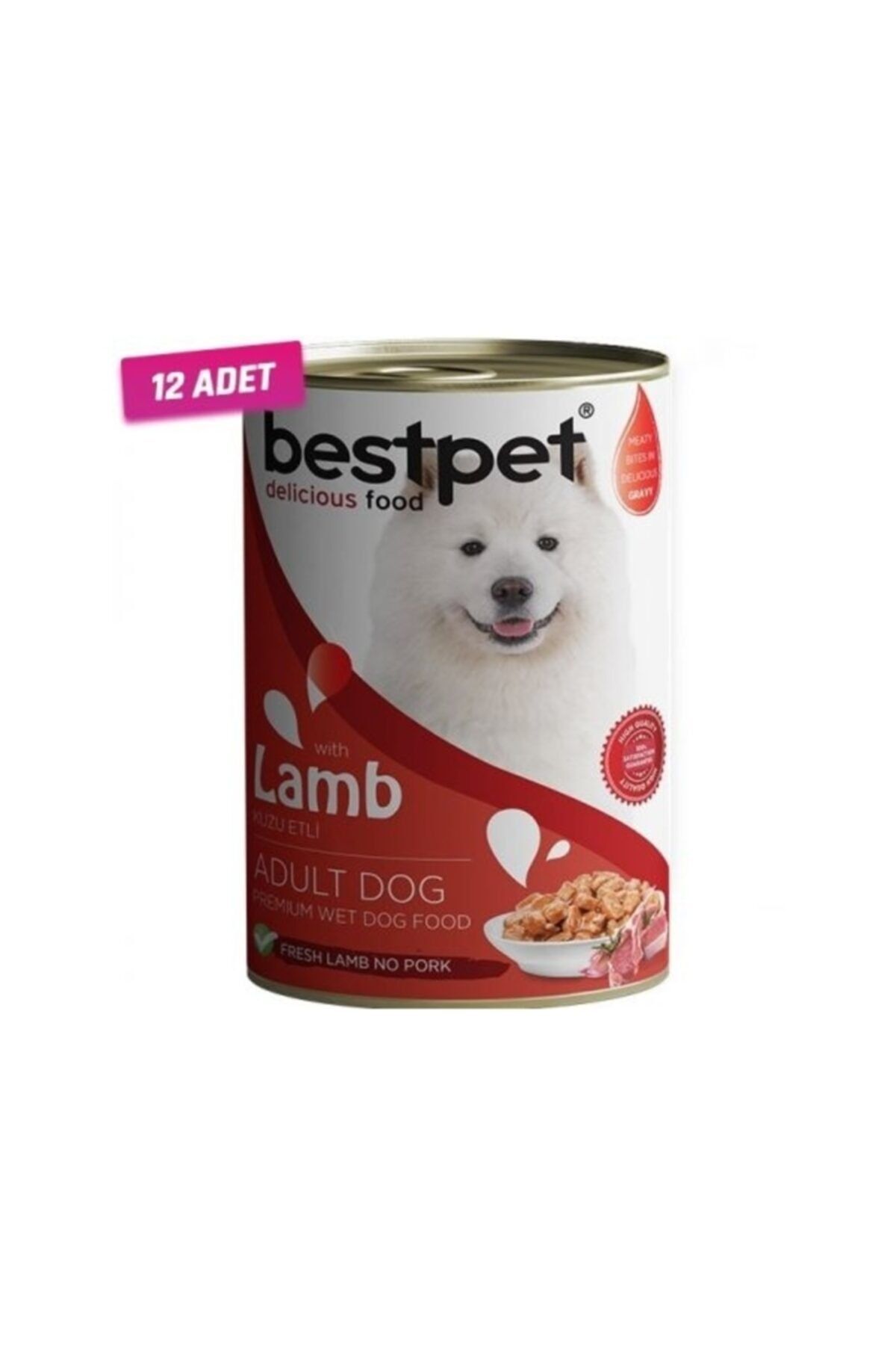 Bestpet 12 Adet - Kuzulu Gravy Yetişkin Köpek Konservesi 400 gr