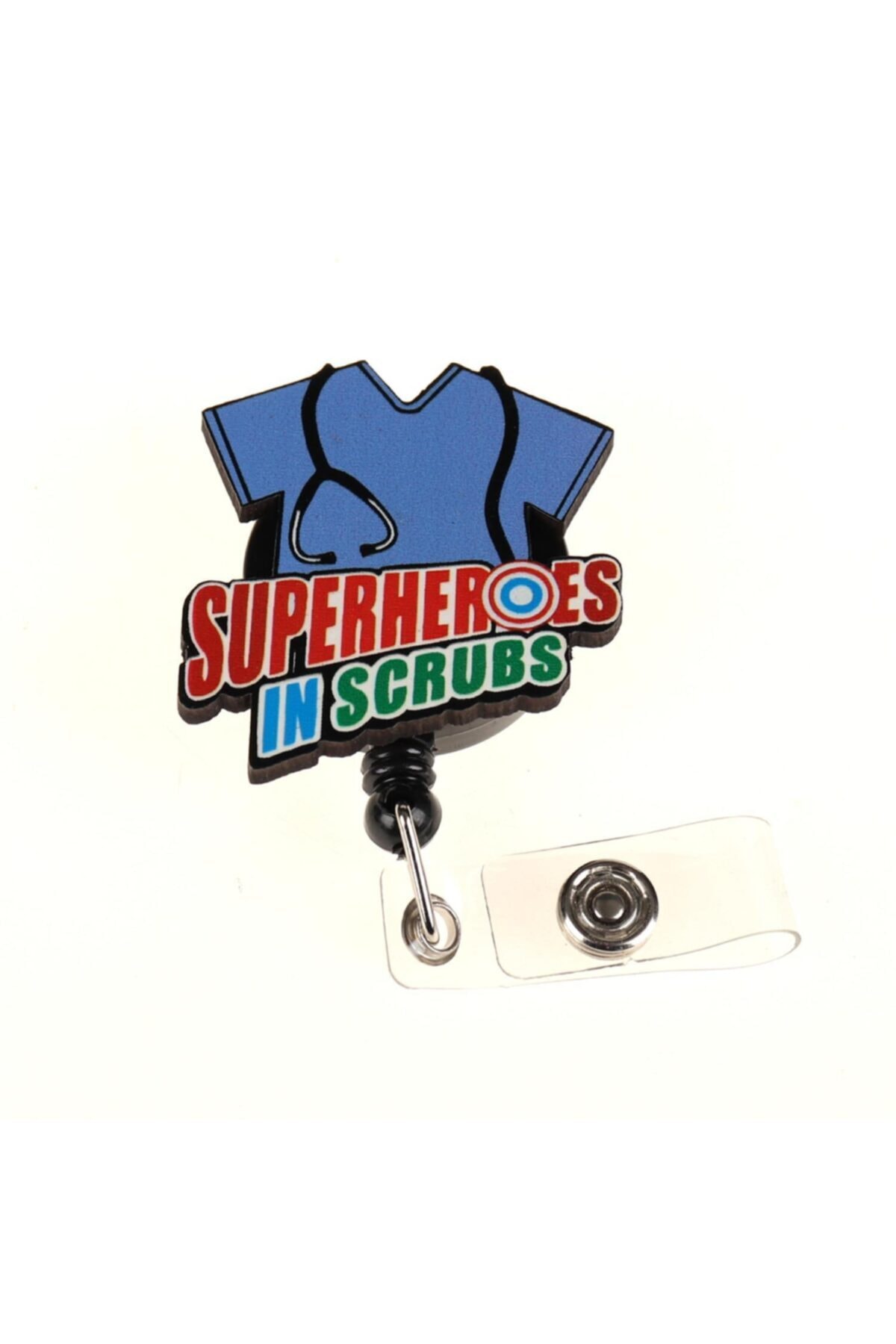 Cetinshop Süperheroes In Scrubs Mavi Ahşap Yoyo Yaka Kartlık