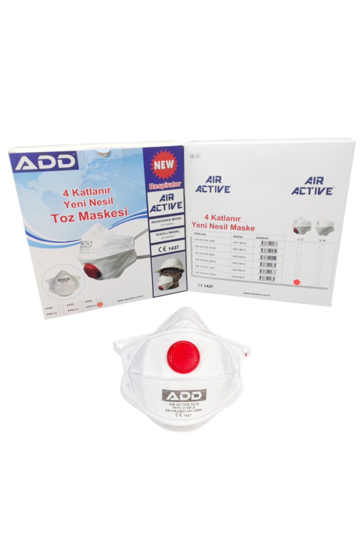 Add Airactive 5510 Ffp3 V Nr D Ventilli Toz Maskesi 1 Kutu 25 Adet