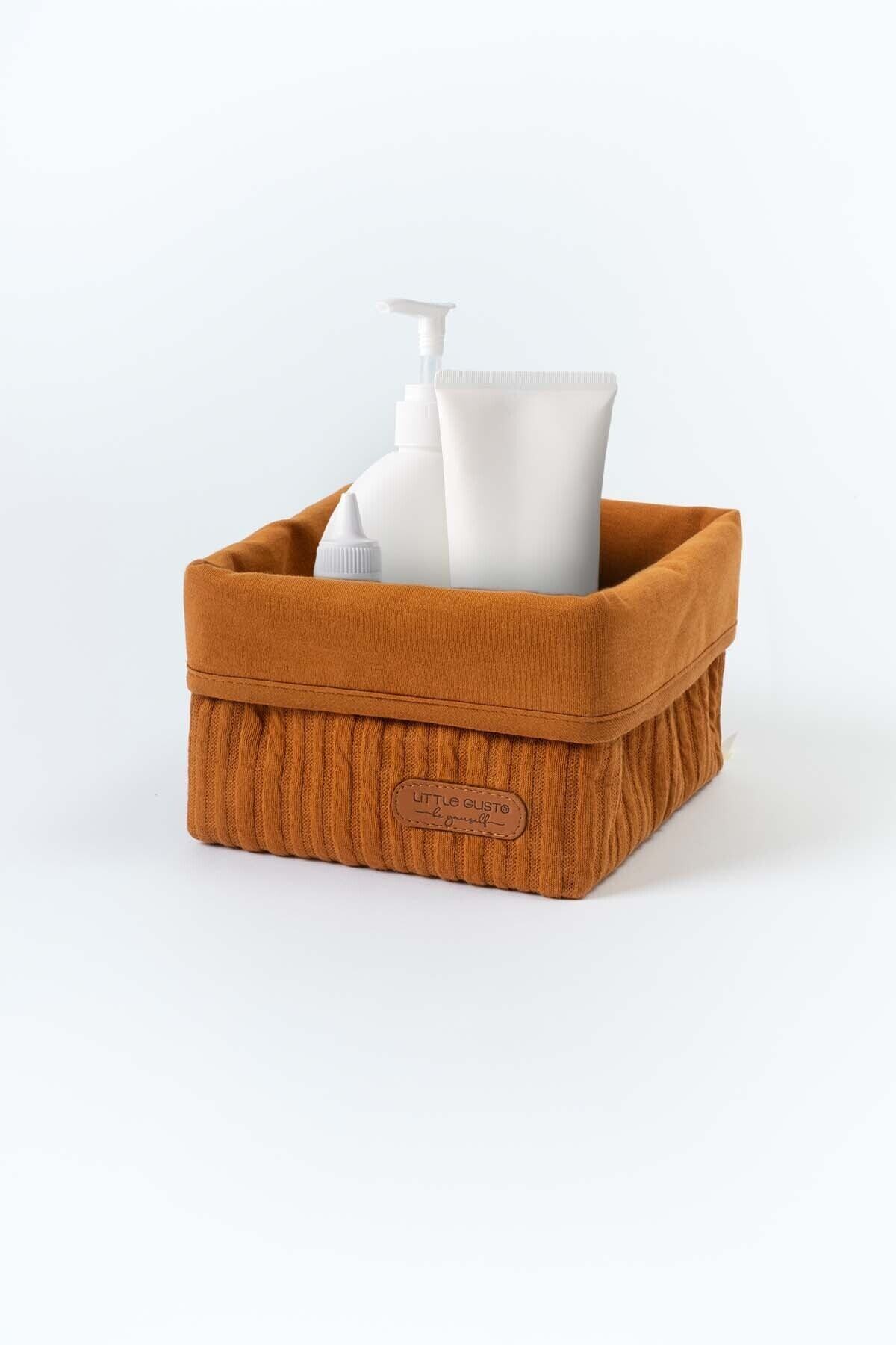 Little Gusto Kapitone Organizer Sepet Bebek Kiremit Organik Pamuk Small