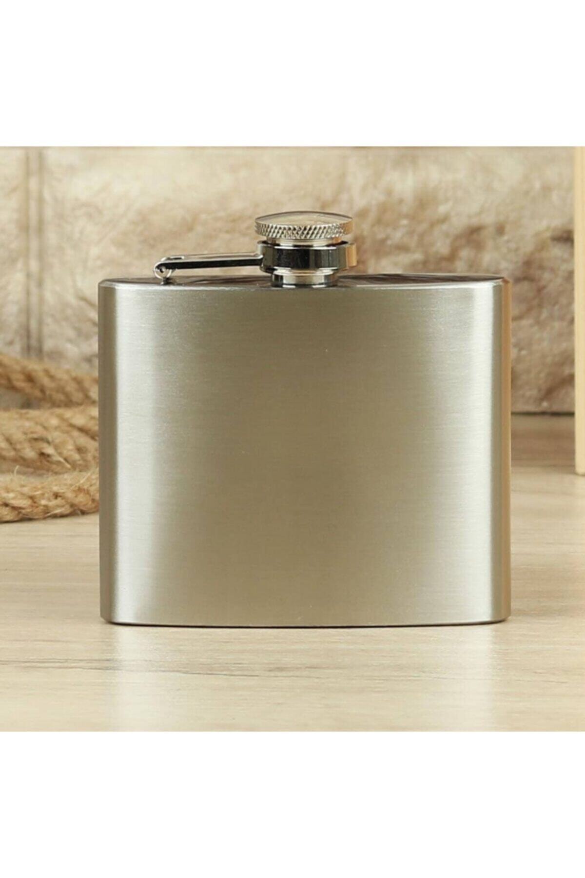 Gezginimport Paslanmaz Çelik Matara 5 Oz ( 147 Ml ) Içki Viski Konyak Alkol Şişesi