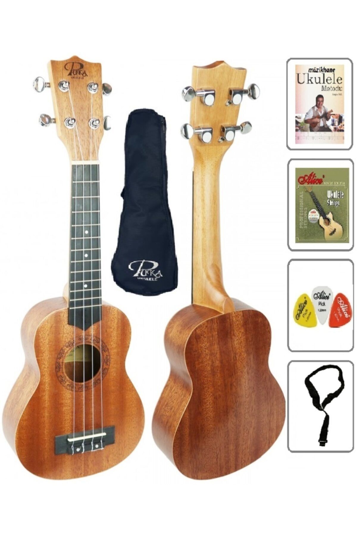 PUKA Maun Ağacı Concert Ukulele Set (KILIF-ASKI-PENA-METOT-YEDEK TEL)