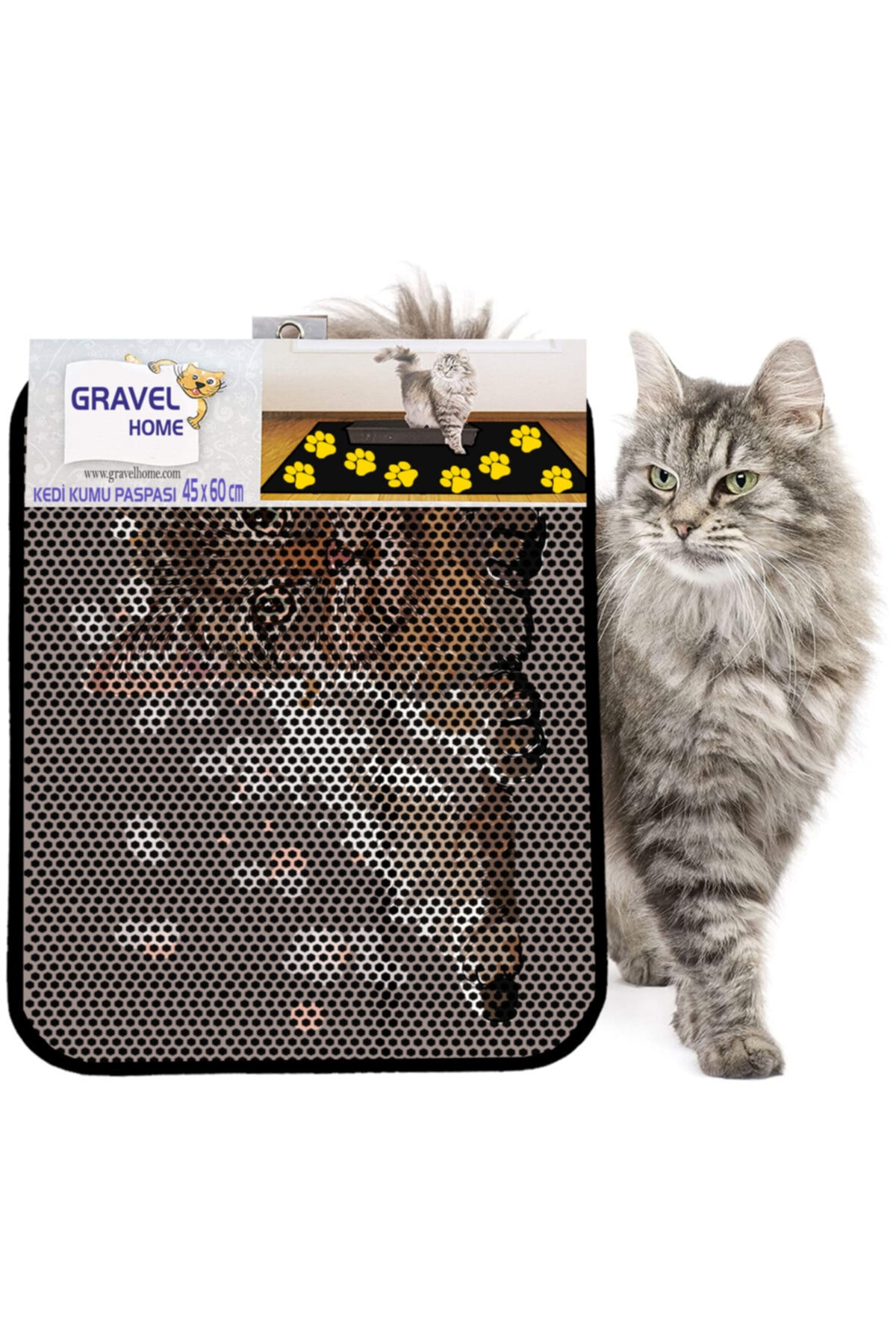 Gravel Kedi Kumu Paspası Yeni Sezon 45 X 60 cm Nrszn0124