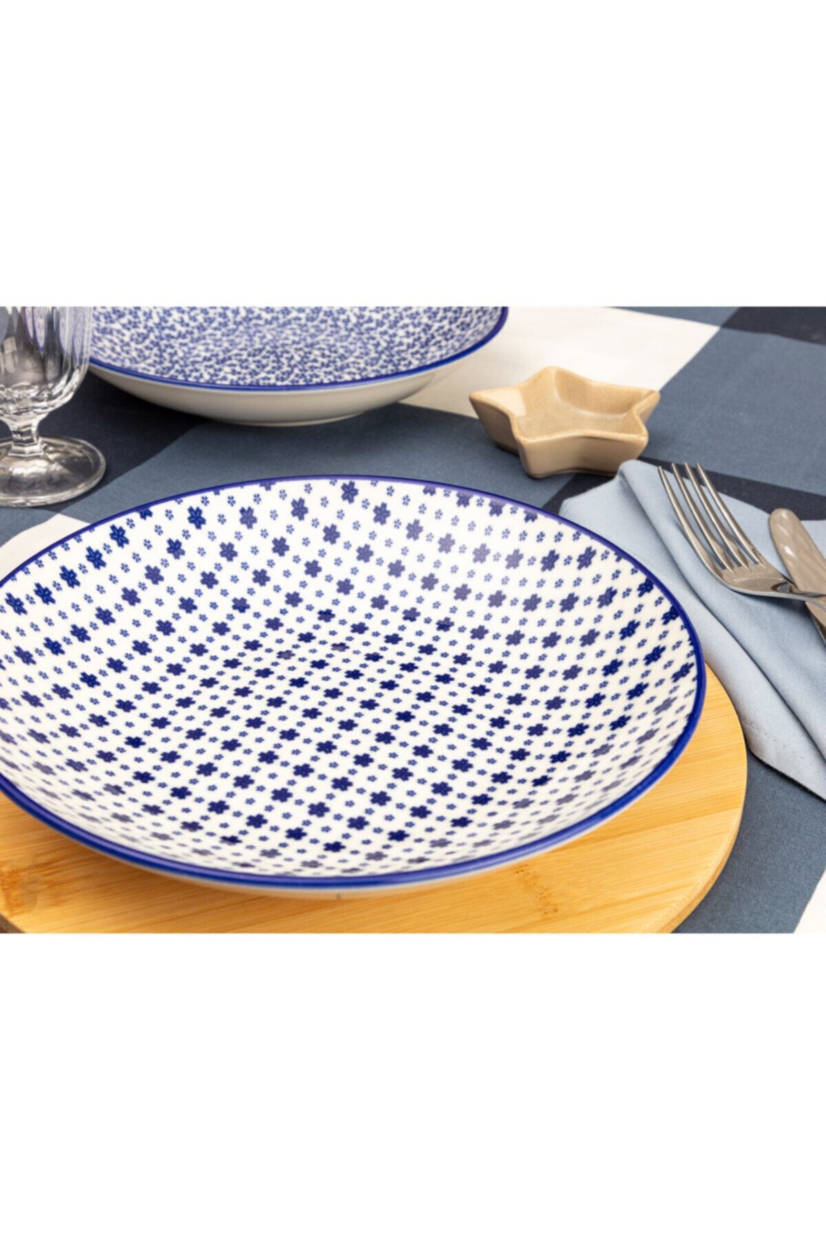 Madame Coco Rêve Bleu Délicat Yemek Tabağı - Mavi - 22 Cm
