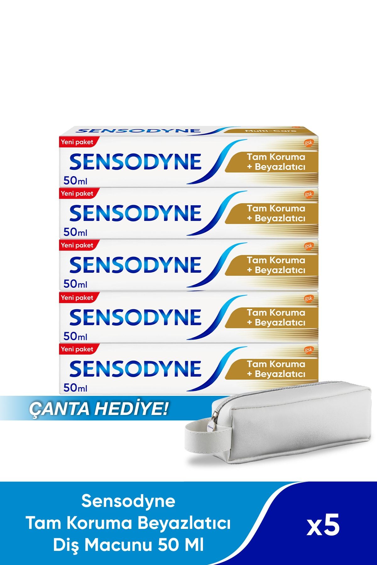 Sensodyne Tam Koruma Beyazlatıcı Diş Macunu 50 Ml X 5