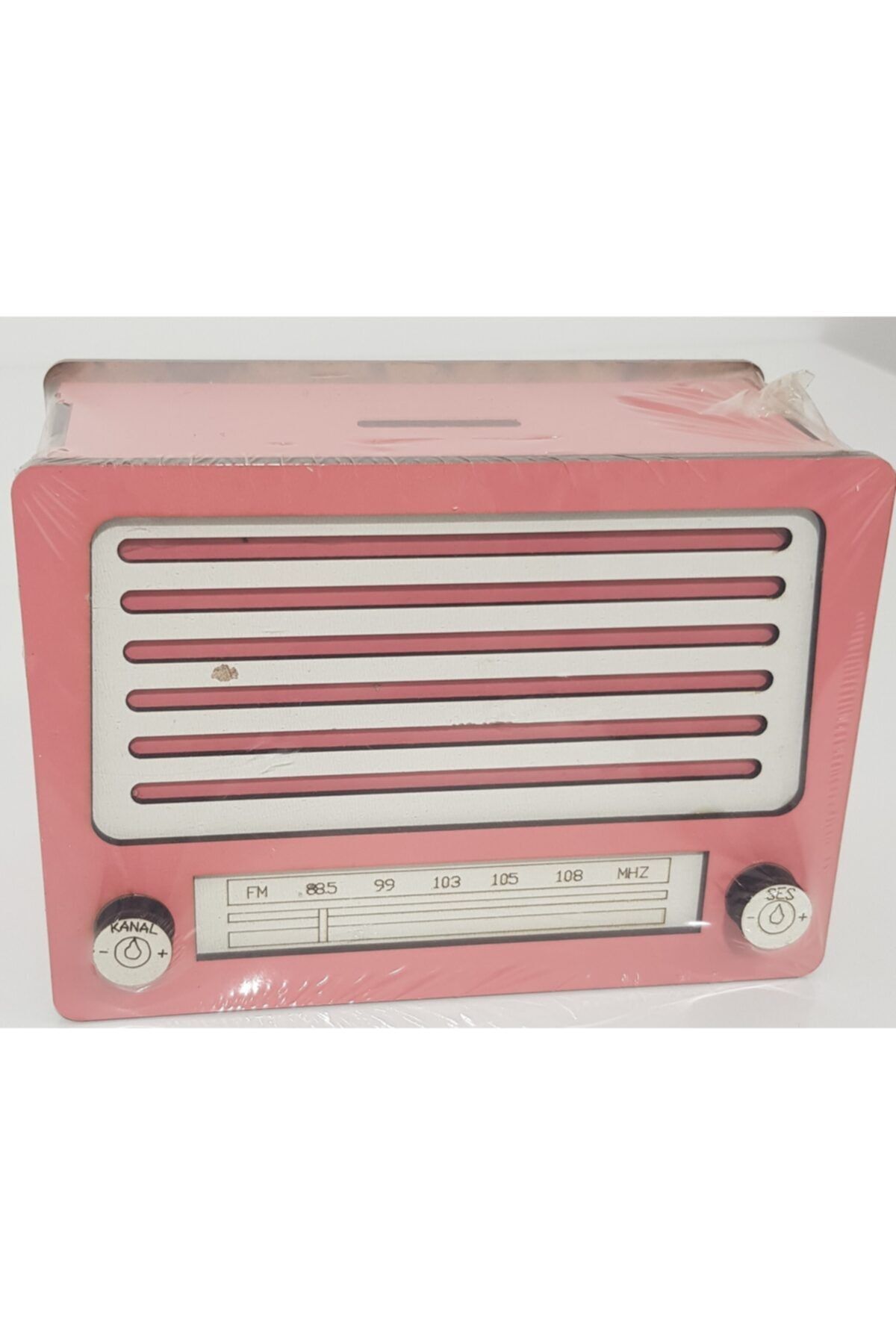 HibanaYolu Pembe Ahşap Askılı Nostalji Radyo Görünümlü Kumbara