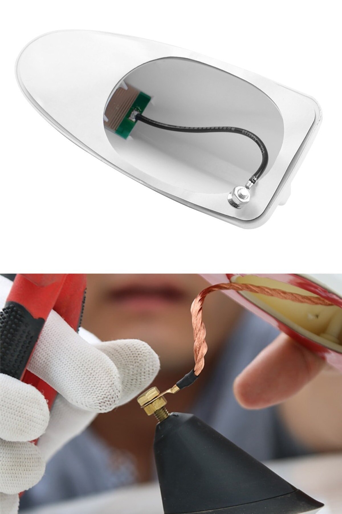 Berenin Dünyası Peugeot 307 Uyumlu Araç Beyaz Köpek Balığı Sırtı Shark Anten Balina Yüzgeç Alıcı