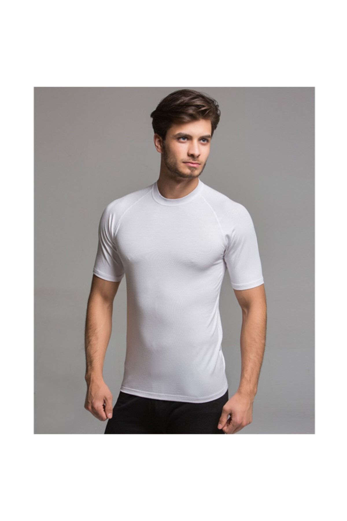 Kozan Bambu Reglan Kısa Kol Tshirt Beyaz S