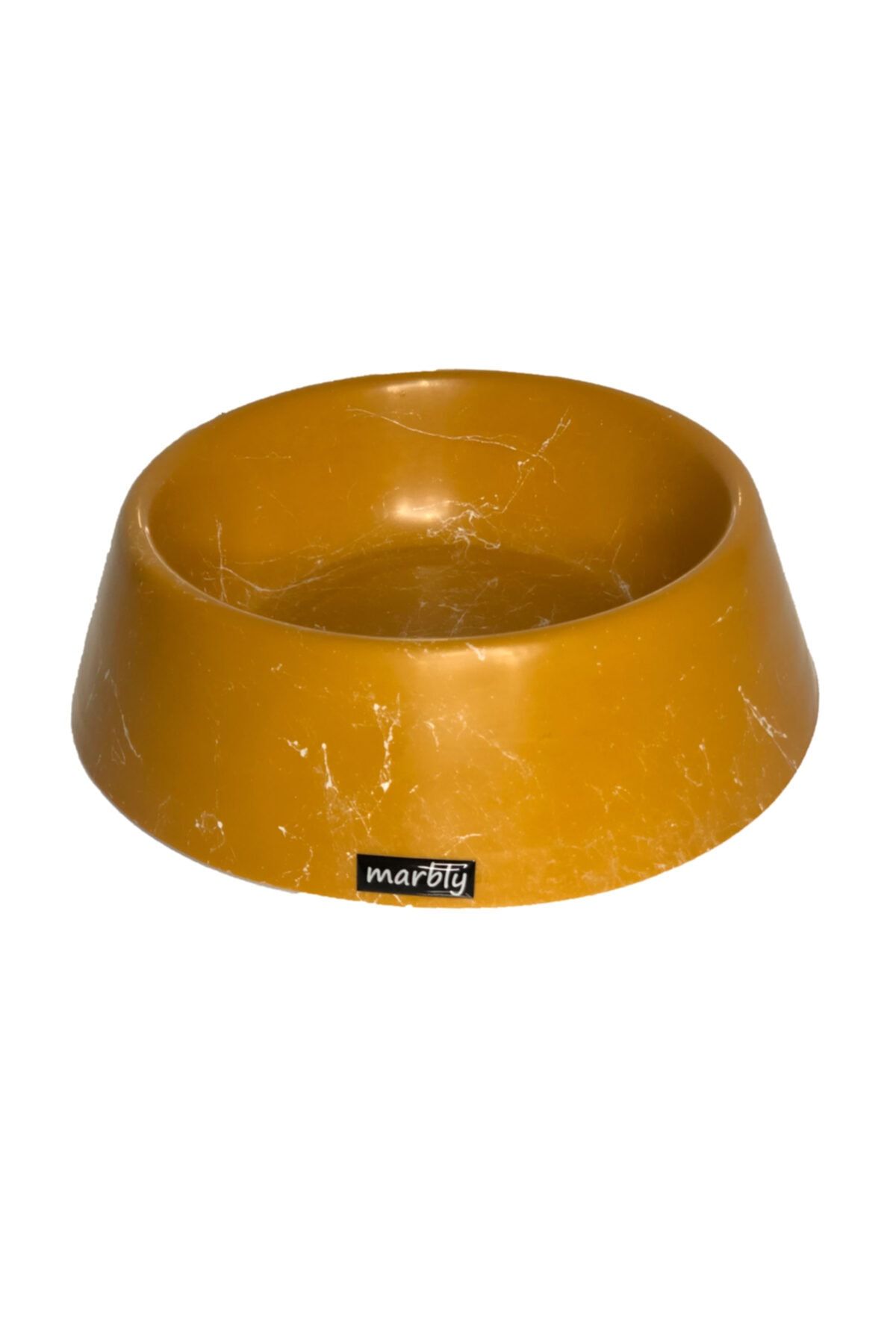 Marbly Sarı Dalgalı Mermerit Kedi Köpek Mama Su Kabı 470 Ml
