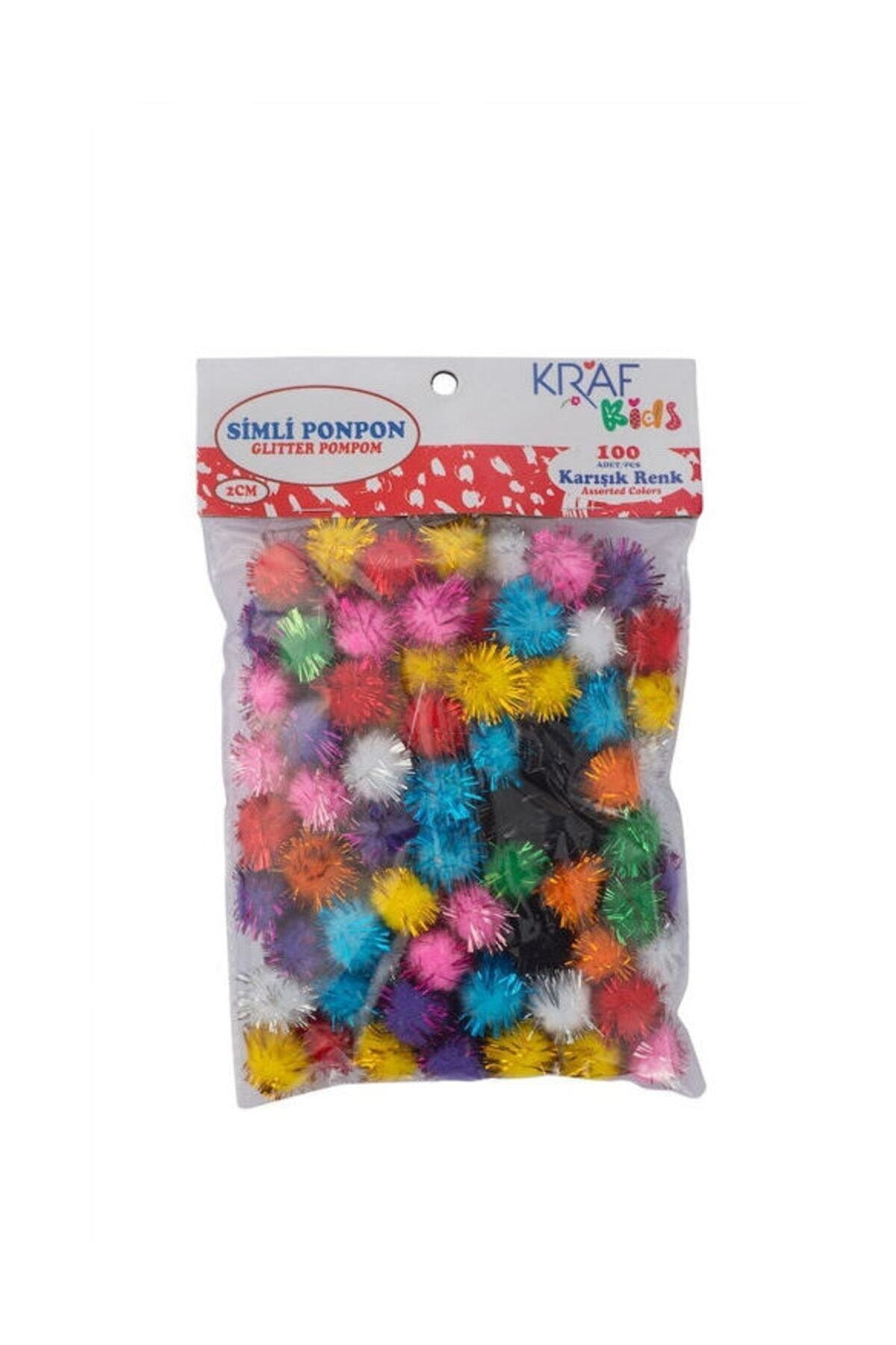 KRAF Kids Simli Ponpon 2 Cm 100`lü