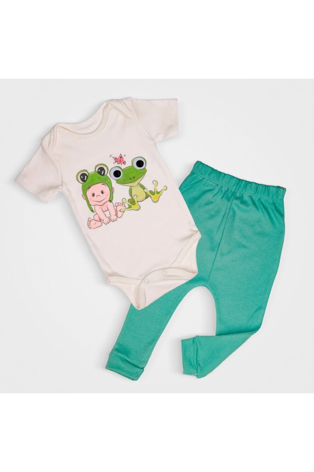 STARYU BABY Kurbağa Ikili Zıbın/body Bebek Takımı