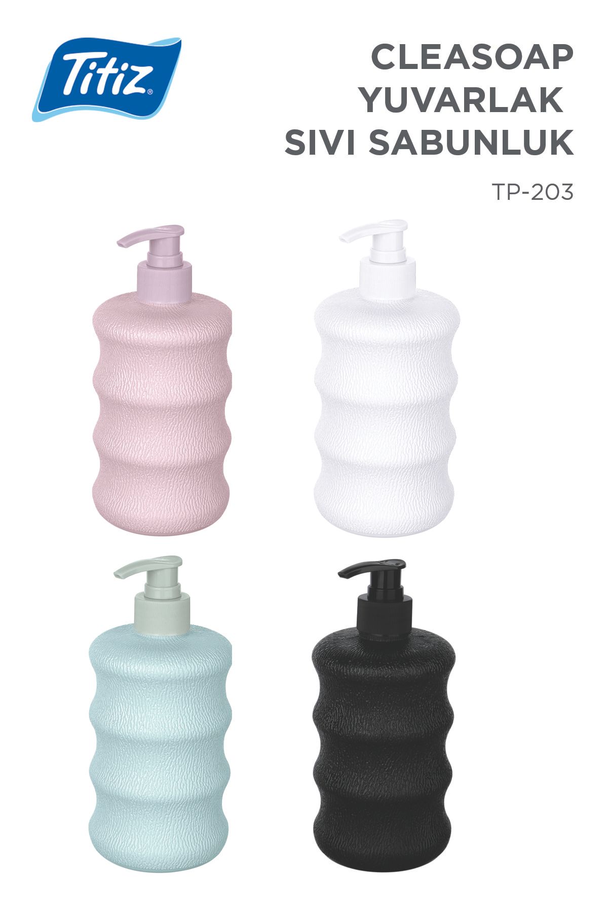 Titiz Plastik Cleasoap Yuvarlak Sıvı Sabunluk