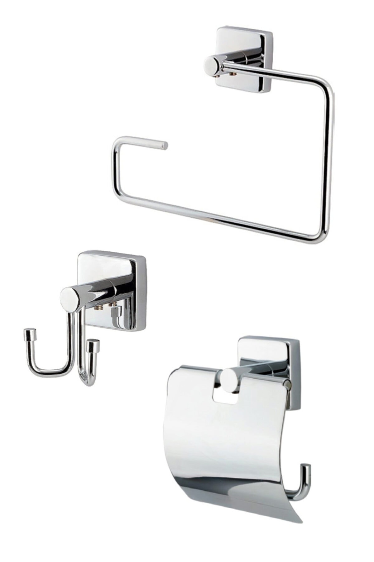 ÇELİK BANYO Paslanmaz Pirinç Wc 3 ' Lü Set-banyo Aksesuar Vizyon - Havluluk-tuvalet Kağıtlık-askılık