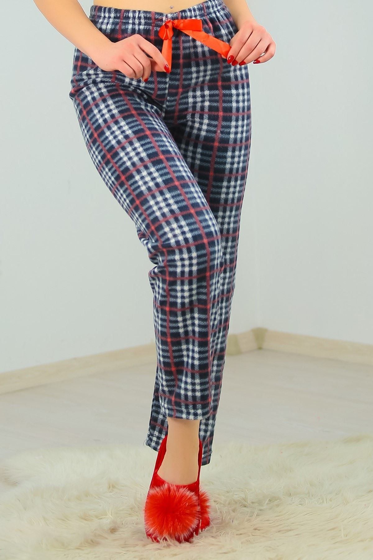 TrenDevi Kadın Siyah Polar Pijama Altı