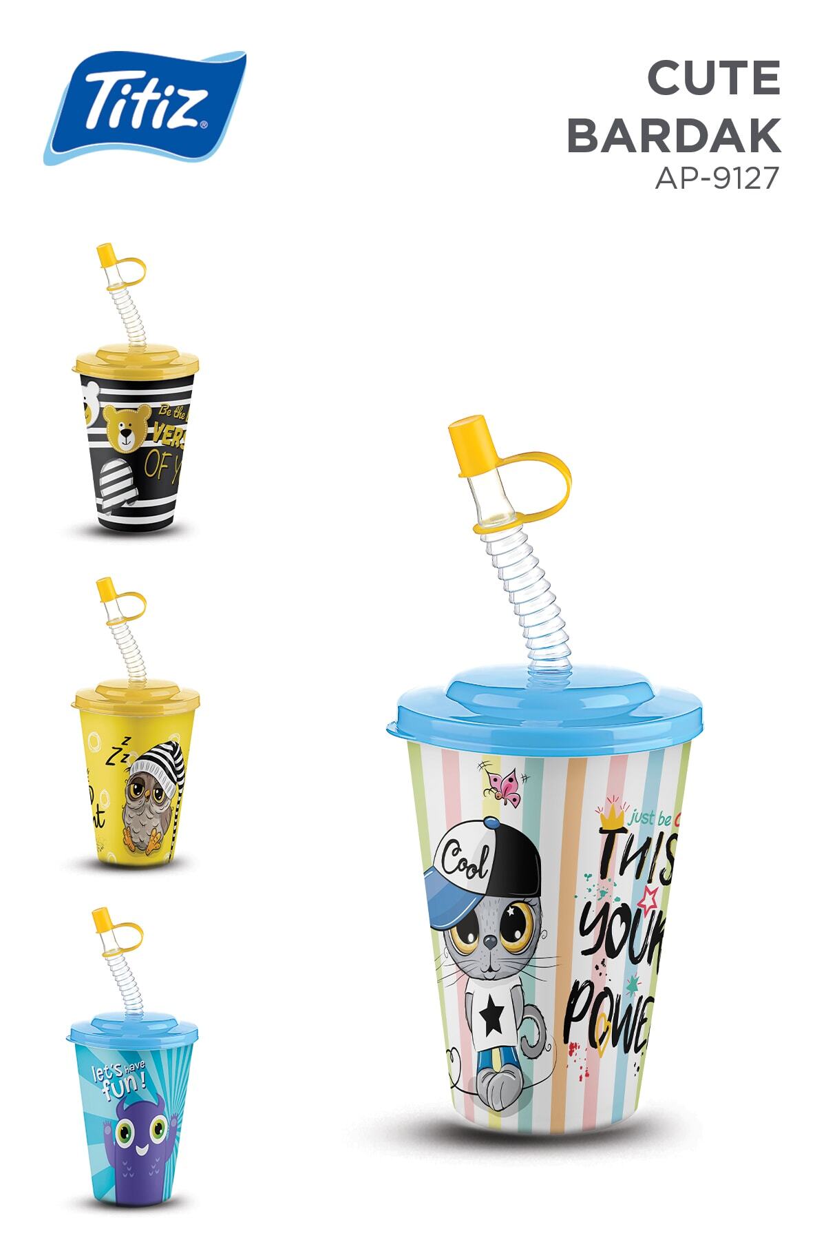 Titiz Plastik So Cute Pipetli Bardak 400ml