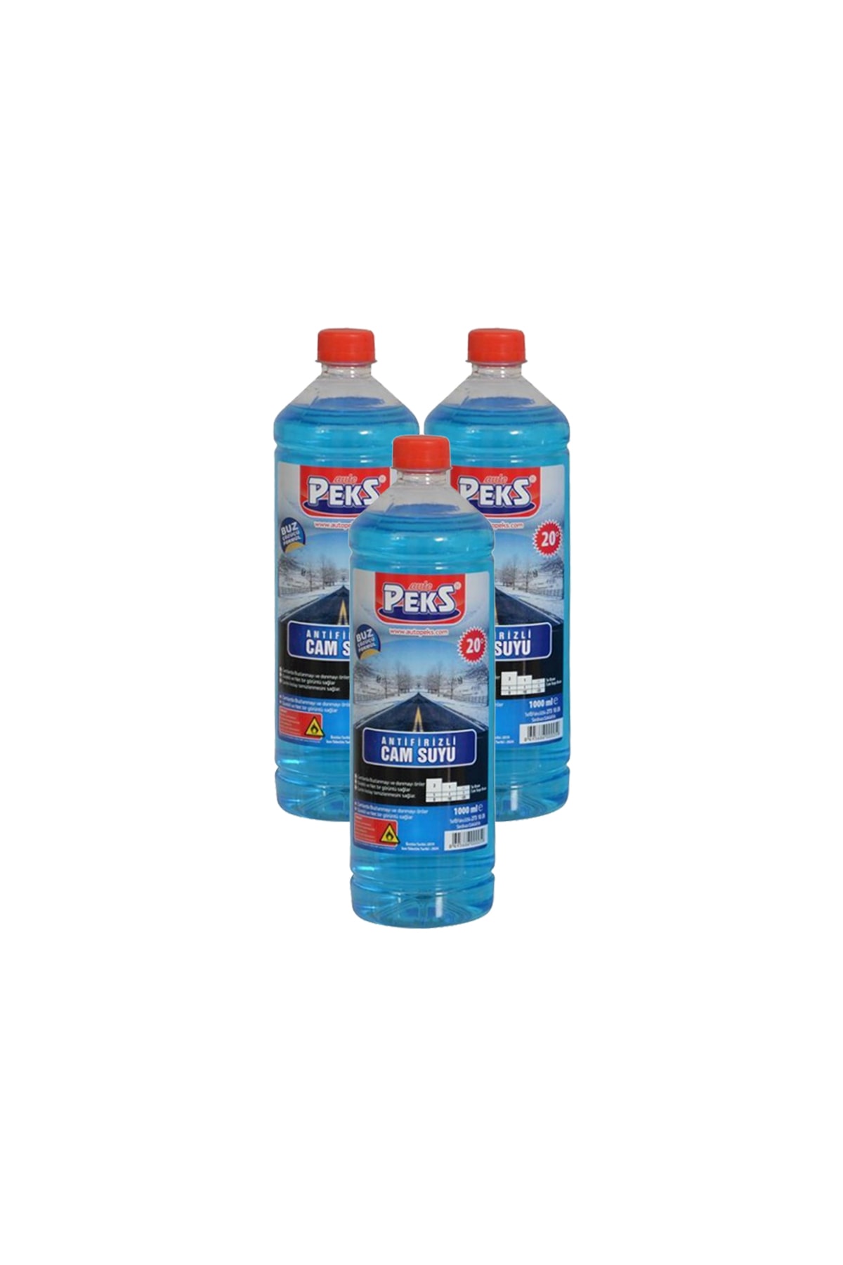 PEKSAN Cam Suyu 1 Lt Antifrizli -20 Derece 3 Adet