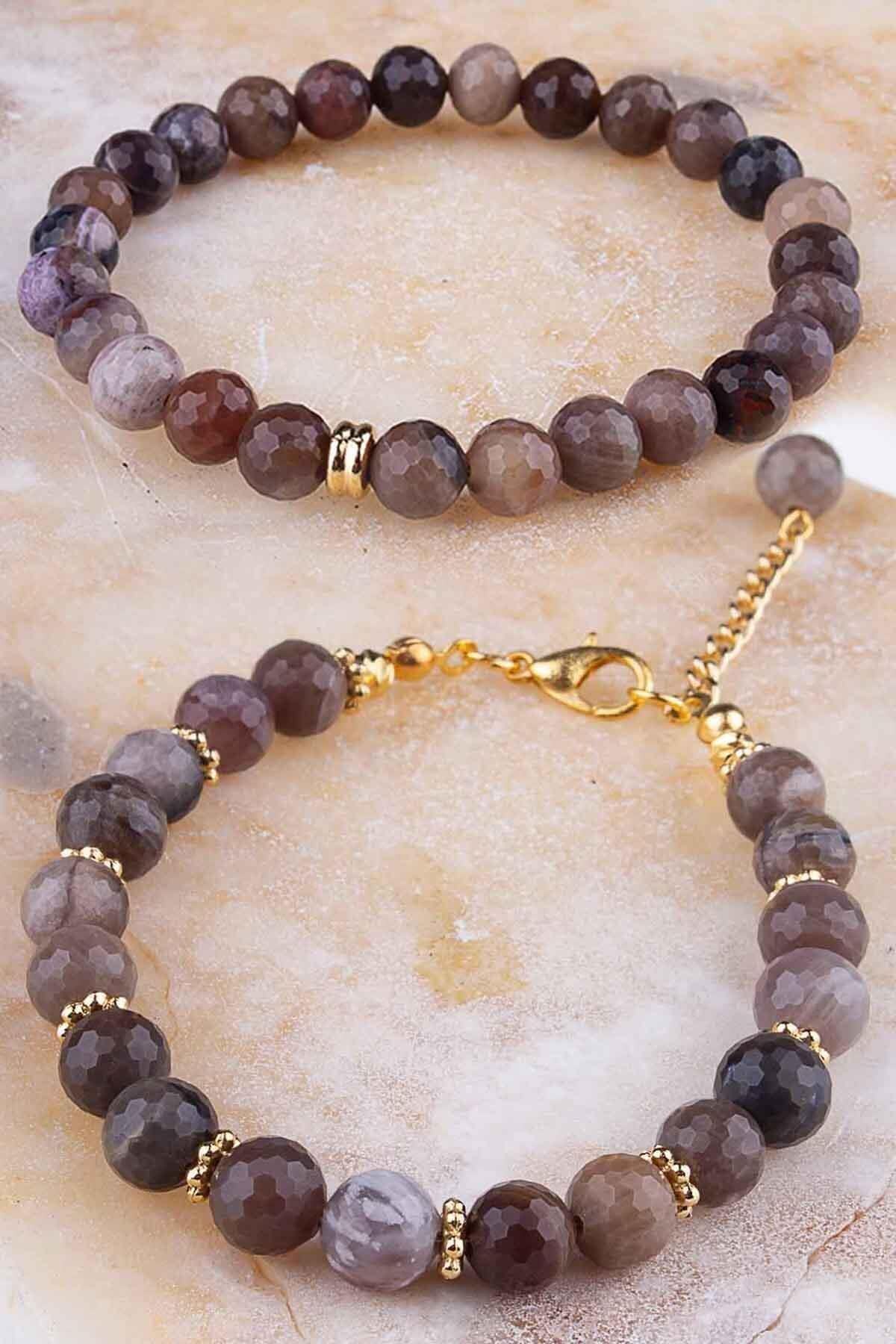 Dünya Doğal Taş Akik Taşlı Sevgili Bilekliği